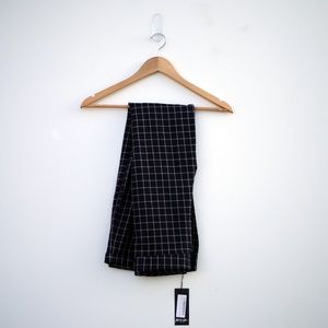 NEW Navy Grid Tapered Check Pants